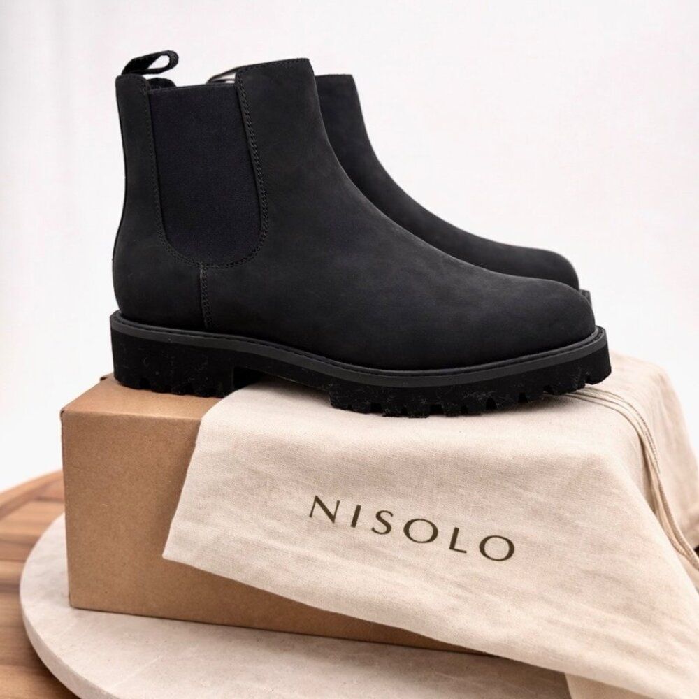 Nisolo Lug Sole Chelsea Boot $249 Black Leather Women’s 7.5 Go-To Boot 2.0